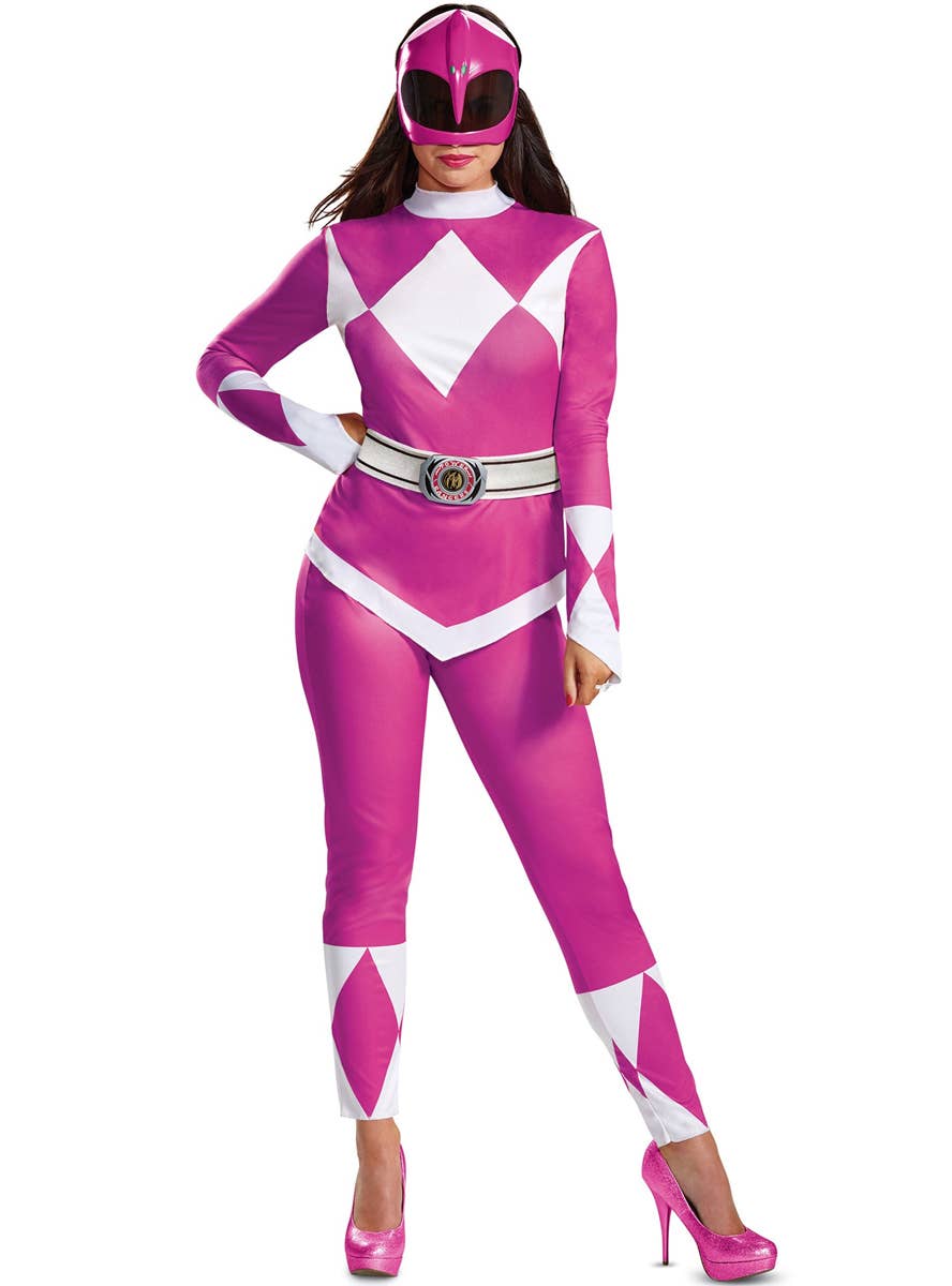 Plus Size Women's Deluxe Pink Power Ranger Costume - Main View