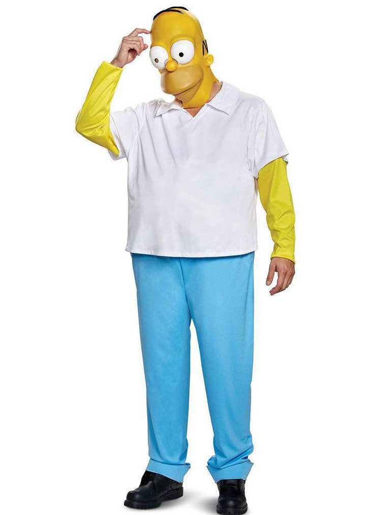 Deluxe Homer Simpson Mens Costume | Simpsons Character Costume for Men