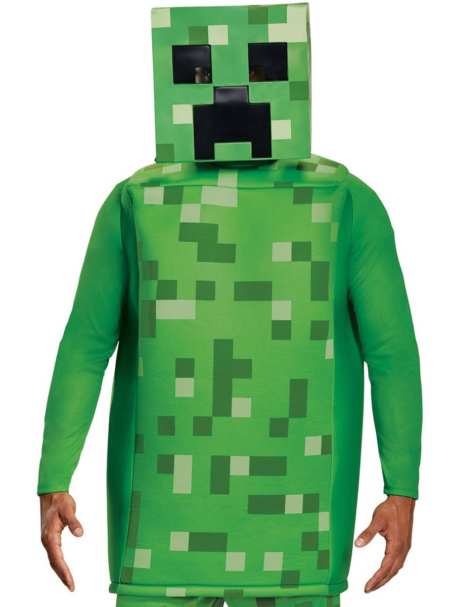 Adult's Prestige Deluxe Minecraft Creeper Costume - Close Up Image