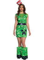 Women's Minecraft Creeper Costume - Front Image