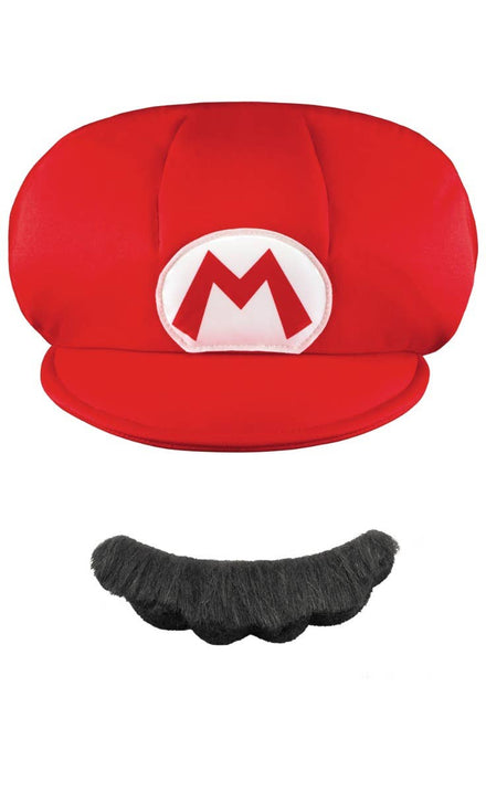 Kids Mario Bros Hat and Mustache Accessory Kit Main Image