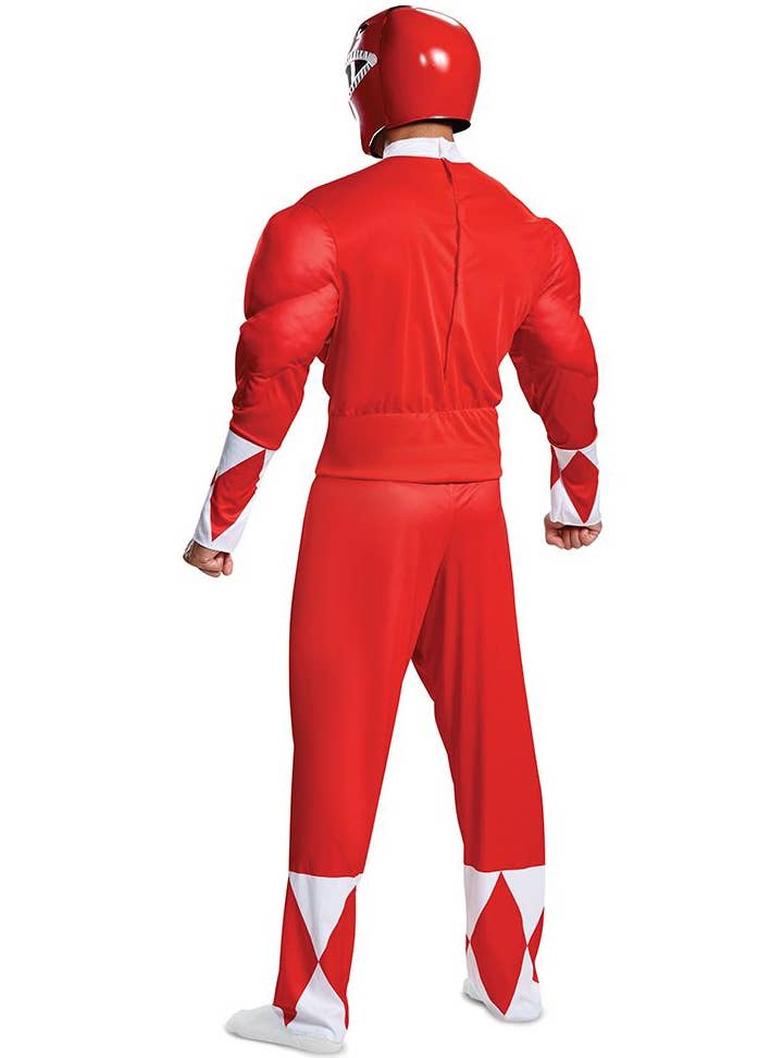 Red Power Ranger Costume for Men - Back Image