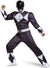 Men's Plus Size Classic Black Muscle Chest Power Ranger Costume - Front Image