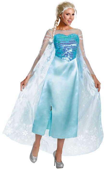 Frozen Womens Queen Elsa Fancy Dress Costume