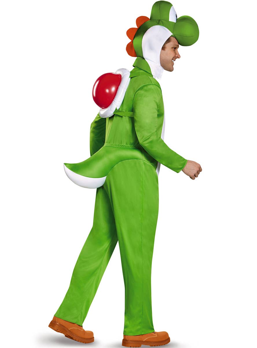 Deluxe Men's Plus Size Super Mario Yoshi Costume - Back Image