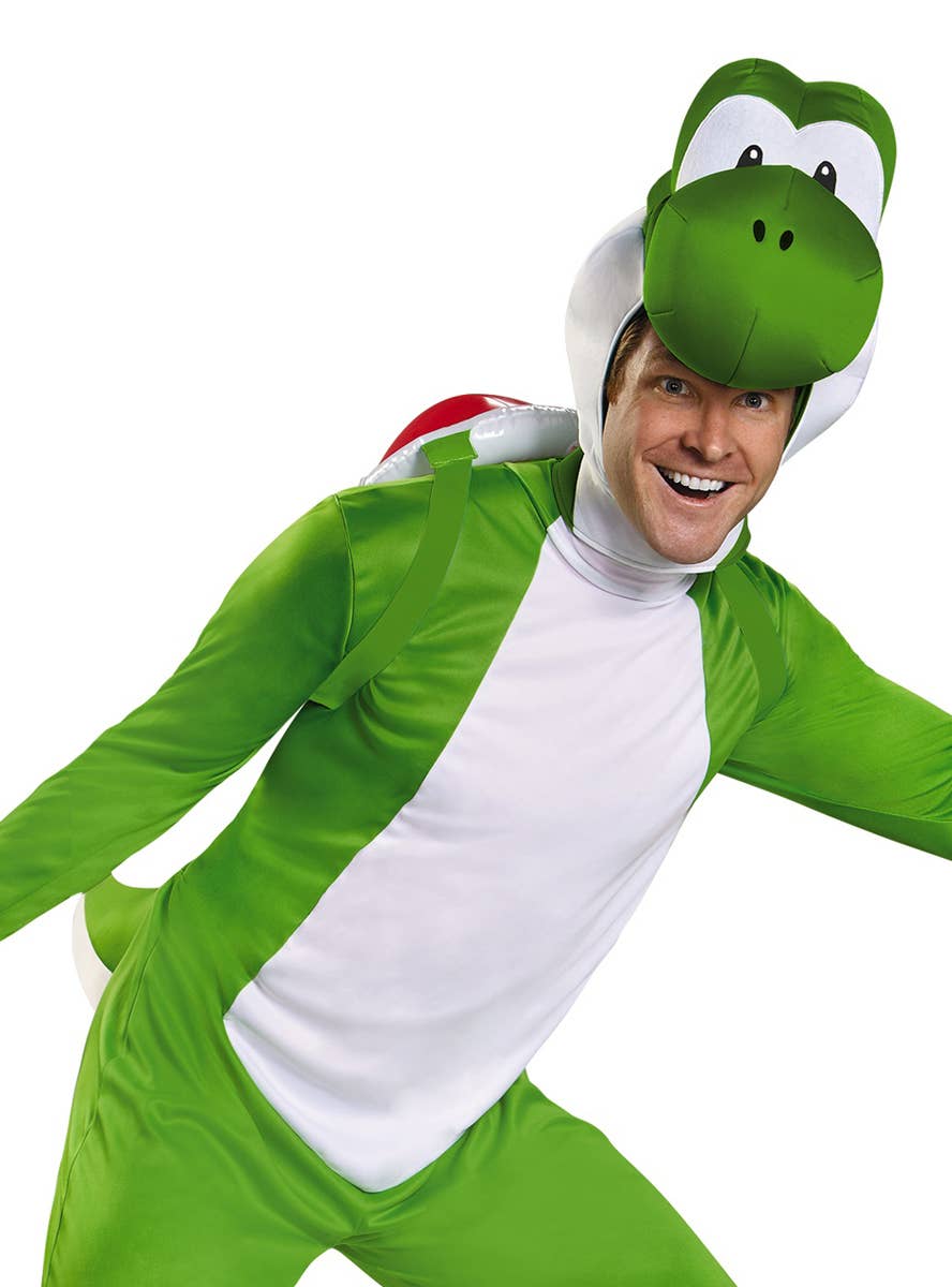 Deluxe Men's Plus Size Super Mario Yoshi Costume - Close Image 2