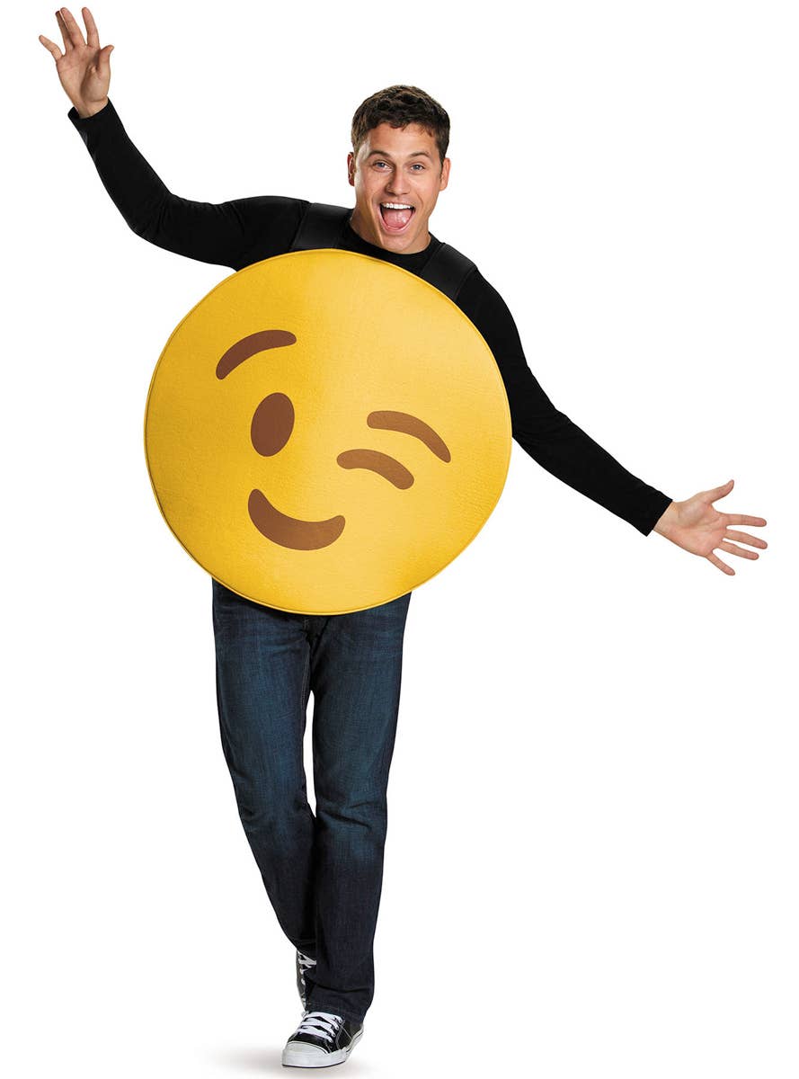 Wink Emoji Costume for Adults - Alternate Image