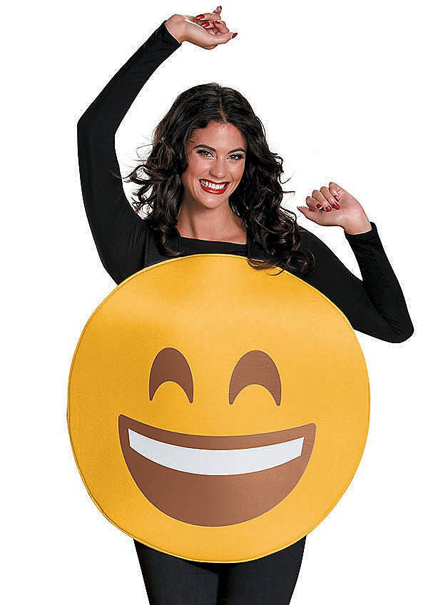 Smile Emoji Costume for Adults - Close Up Image 2