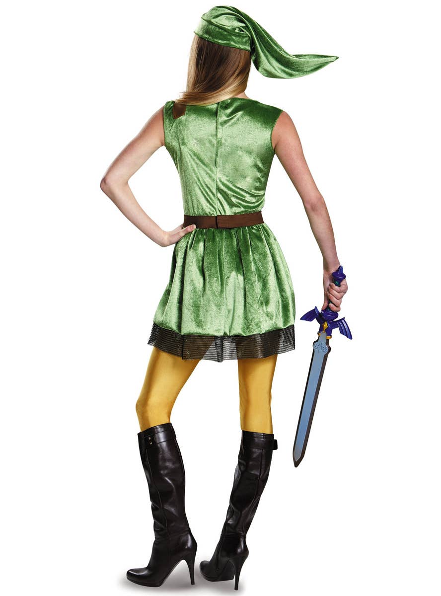 Legend of Zelda Link Womens Anima Fantasy Costume Back Image