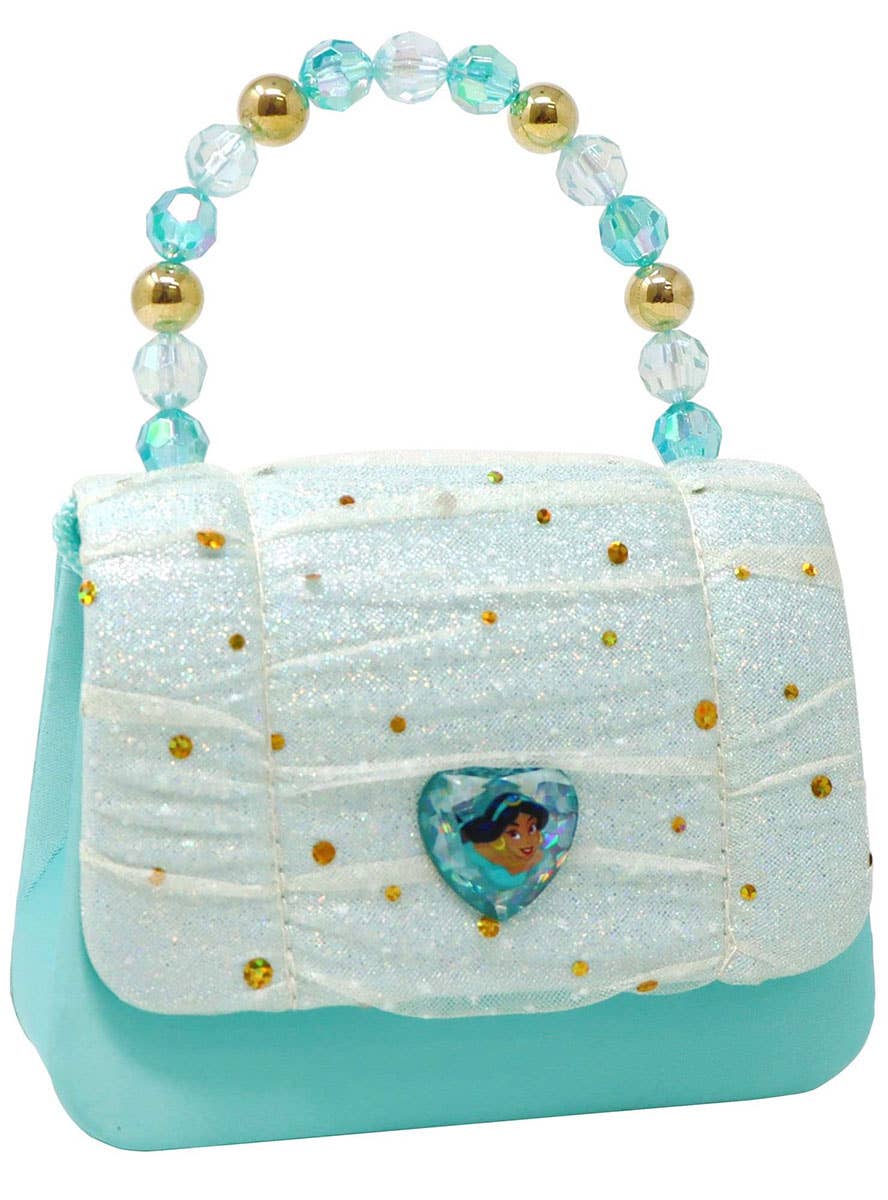 Image of Princess Jasmine Green Sparkle Girls Deluxe Costume Bag - Front Image