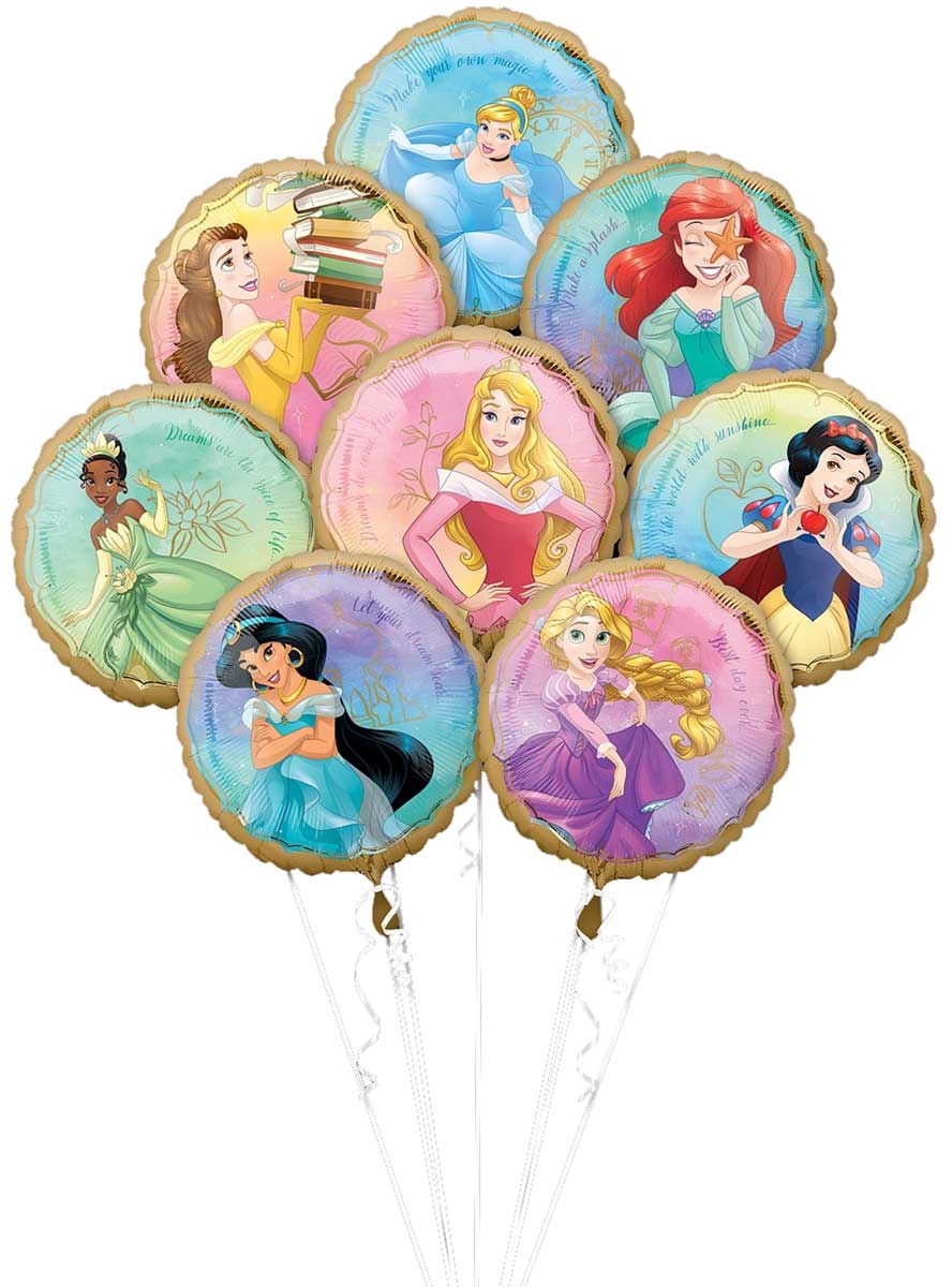 Image Of Disney Princesses 8 Pack Foil Party Balloon Bouquet