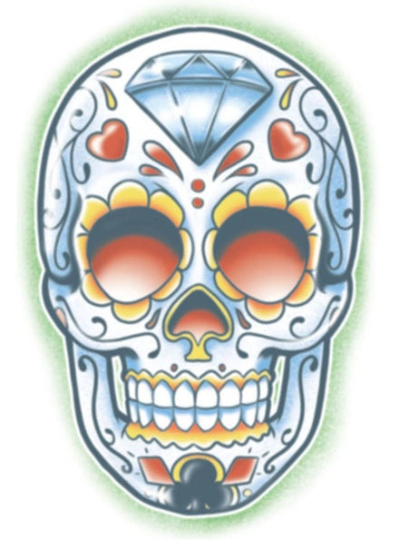 Tinsley Transfers Sugar Skull El Jugador Temporary Tattoo - Alternative Image