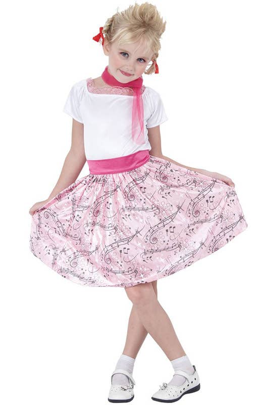 50s Dress Up Girl's Retro 1950's Rockabilly Costume - Front View