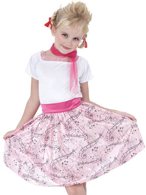 50s Dress Up Girl's Retro 1950's Rockabilly Costume - Close View