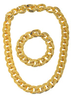 Image of Chunky Gold Chain Necklace and Bracelet Set