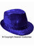 Blue Sequin Fedora Costume Hat - Main View