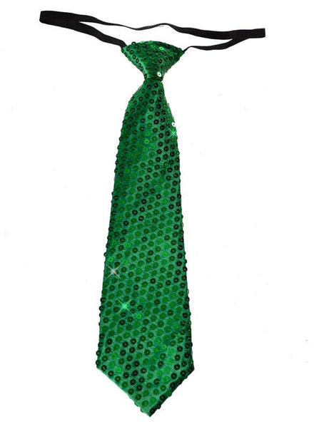 Green Sequin Gangster Neck Tie Costume Accessory