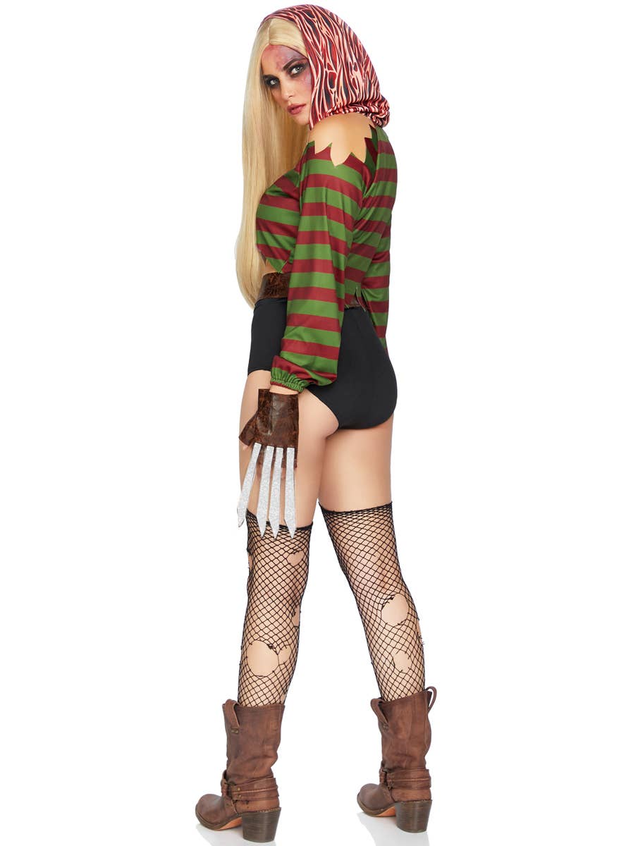 Back Image Of Womens Sexy Freddy Krueger costume