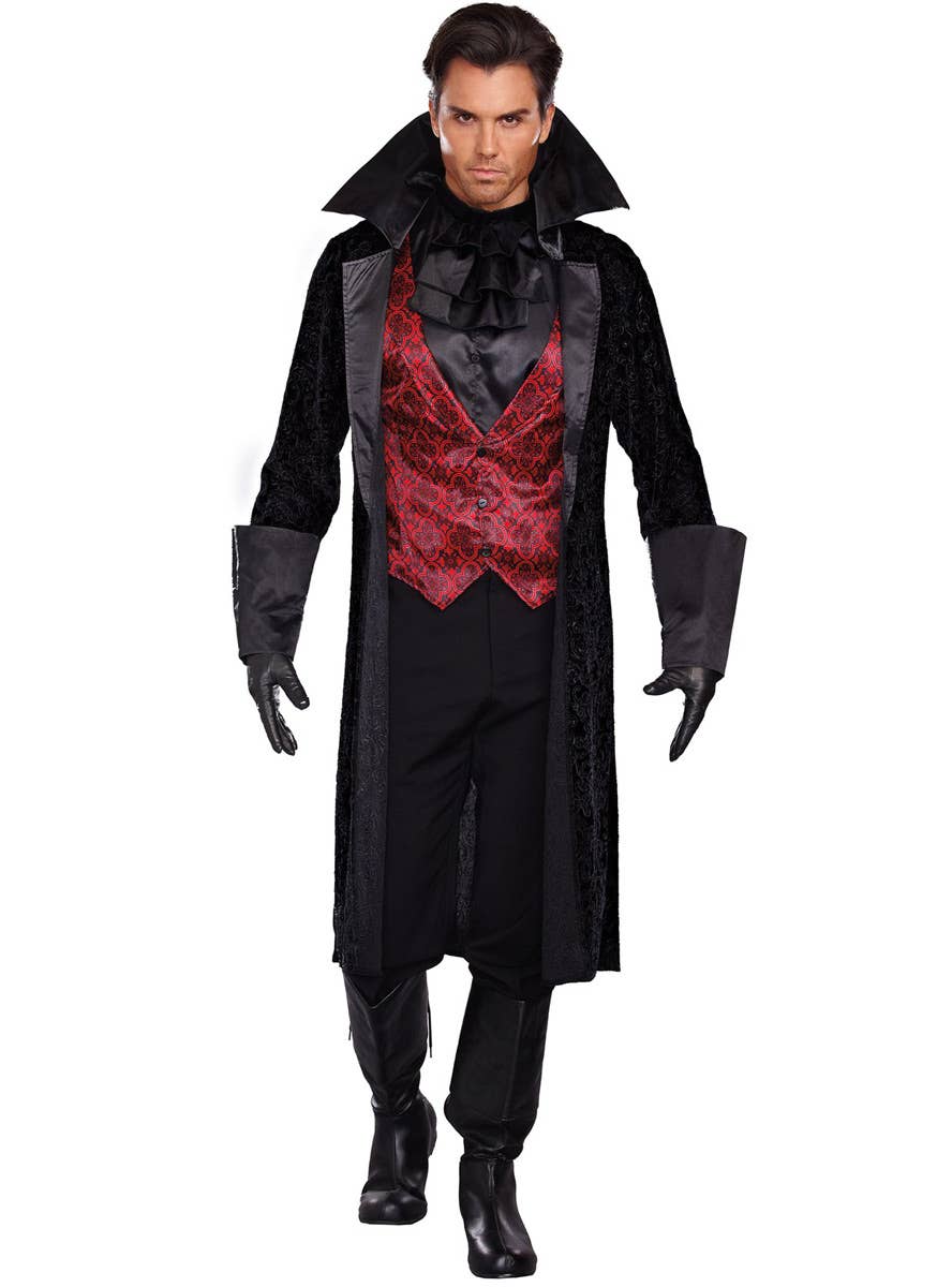 Men's Red and Black Gothic Vampire Halloween Costume