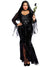 Embroidered Black Morticia Addams Inspired Halloween Costume for Plus Size Women - Main Image