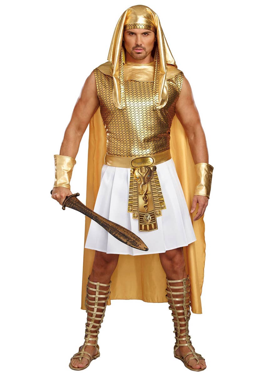 Image of Ramses the Great Deluxe Men's Egyptian King Plus Size Costume - Front View