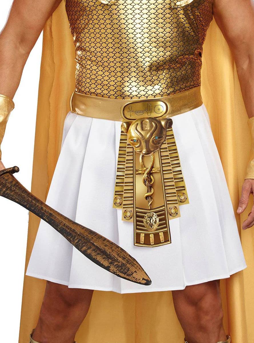 Image of Ramses the Great Deluxe Men's Egyptian King Plus Size Costume - Close Up View 2