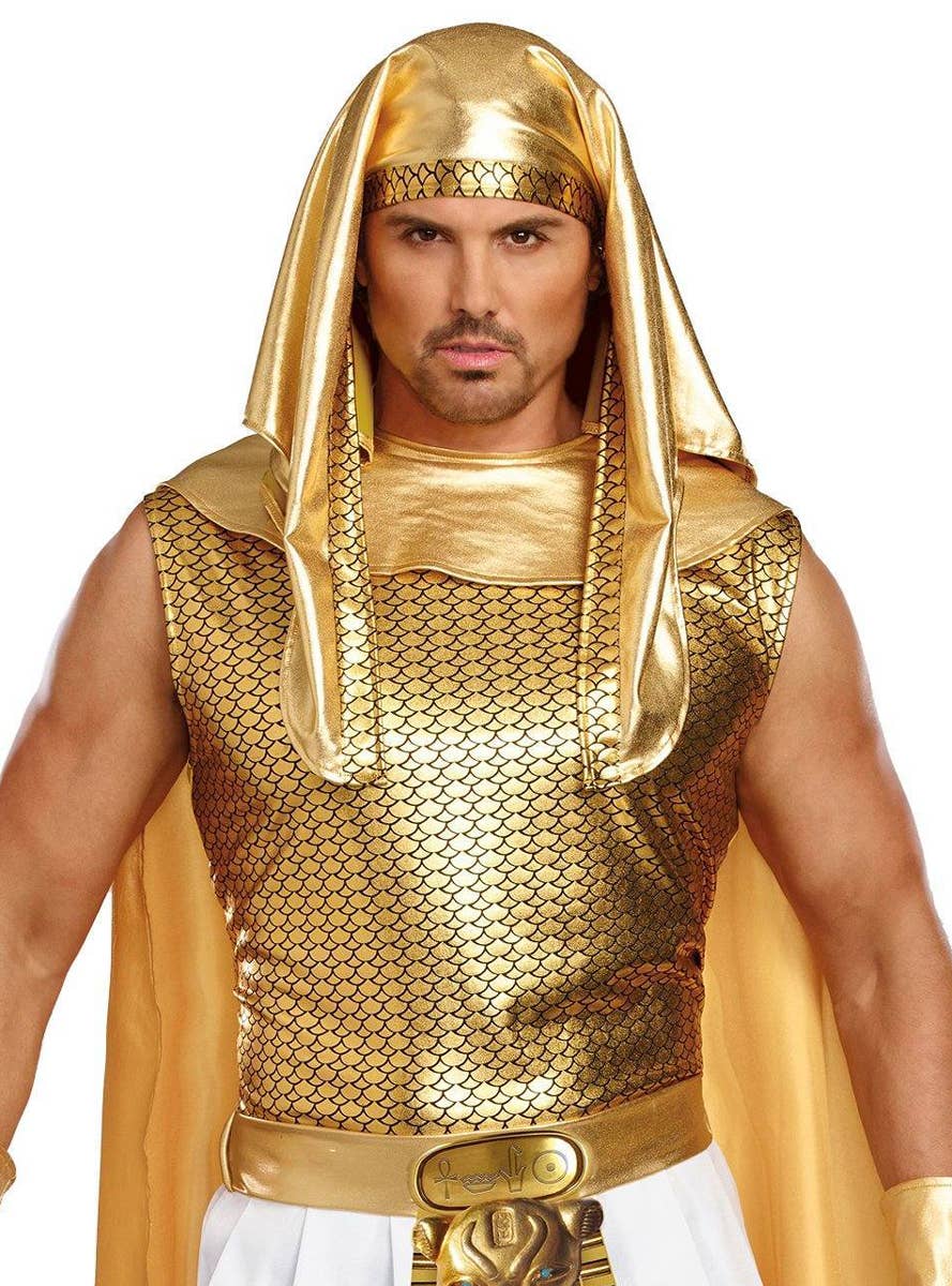 Image of Ramses the Great Deluxe Men's Egyptian King Plus Size Costume - Close Up View 1