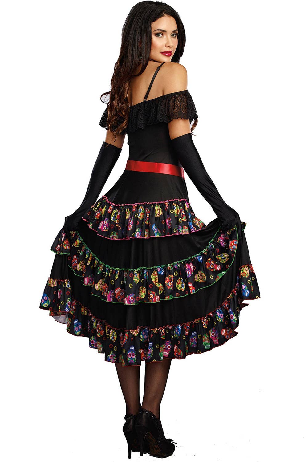 Women's Lady of the Dead Plus Size Costume - Back Image