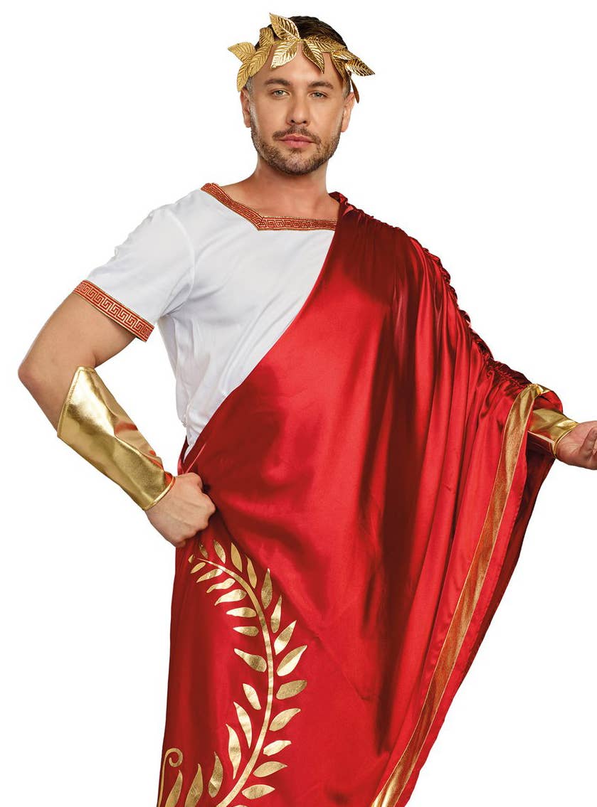 Men's Deluxe Julius Caesar Fancy Dress Costume - Close Up Image