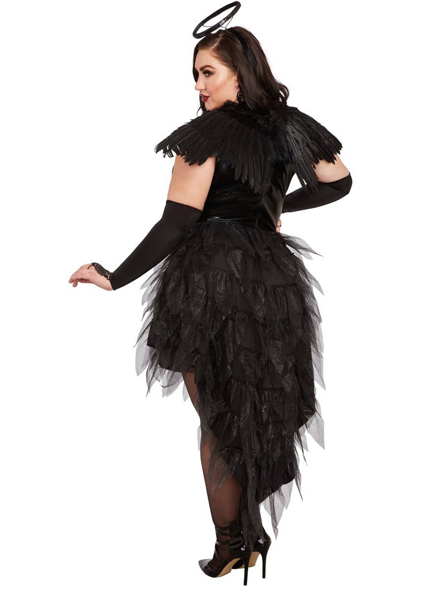 Women's Dark Angel Plus Size Halloween Costume Back Image