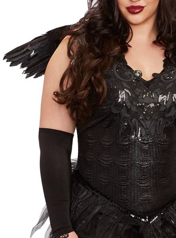 Women's Dark Angel Plus Size Halloween Costume Close Front Image