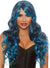 Long Wavy Two Toned Blue Women's Costume Wig with Side Fringe - Main Image