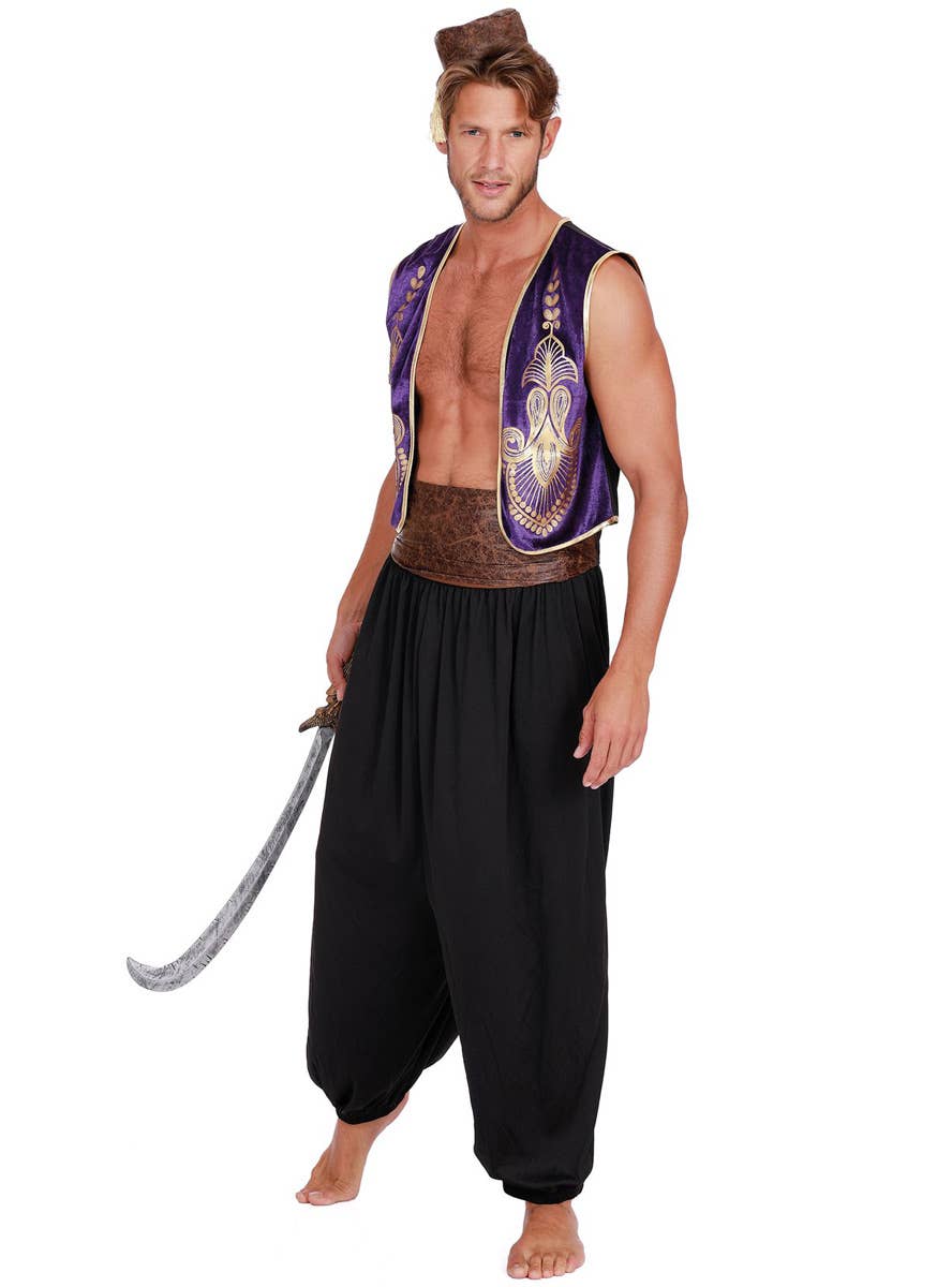 Plus Size Men's Arabian Prince Aladdin Inspired Costume Front Image