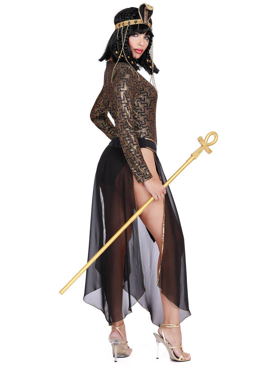 Women's Sexy Cleopatra Egyptian Dress Up Costume Back Image