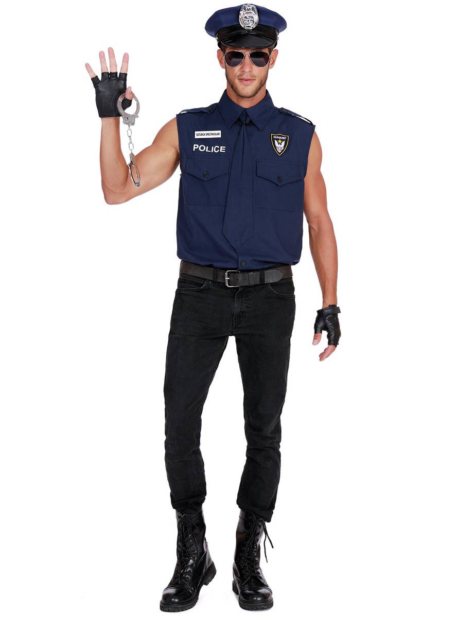 Mens Police Sergeant Dress Up Costume | Cop Uniform Costume for Men