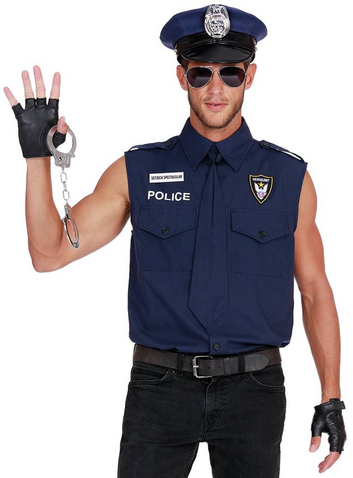 Mens Police Sergeant Dress Up Costume | Cop Uniform Costume for Men