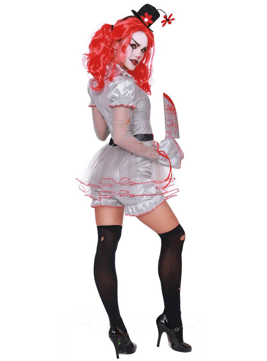 Women's Wicked Clown Pennywise Inspired Costume Back Image