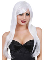 Long Layered White Costume Wig for Women - Main Image