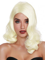 Mid-Length Blonde Wavy Costume Wig for Women - Main Image