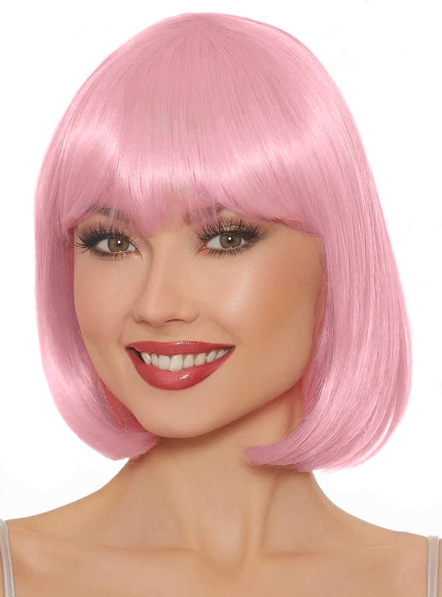 Pale Pink Women's Short Bob Costume Wig