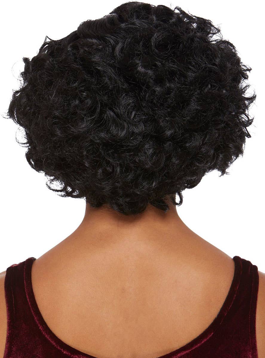 Short Curly Black Flapper Costume Wig for Women - Back Image