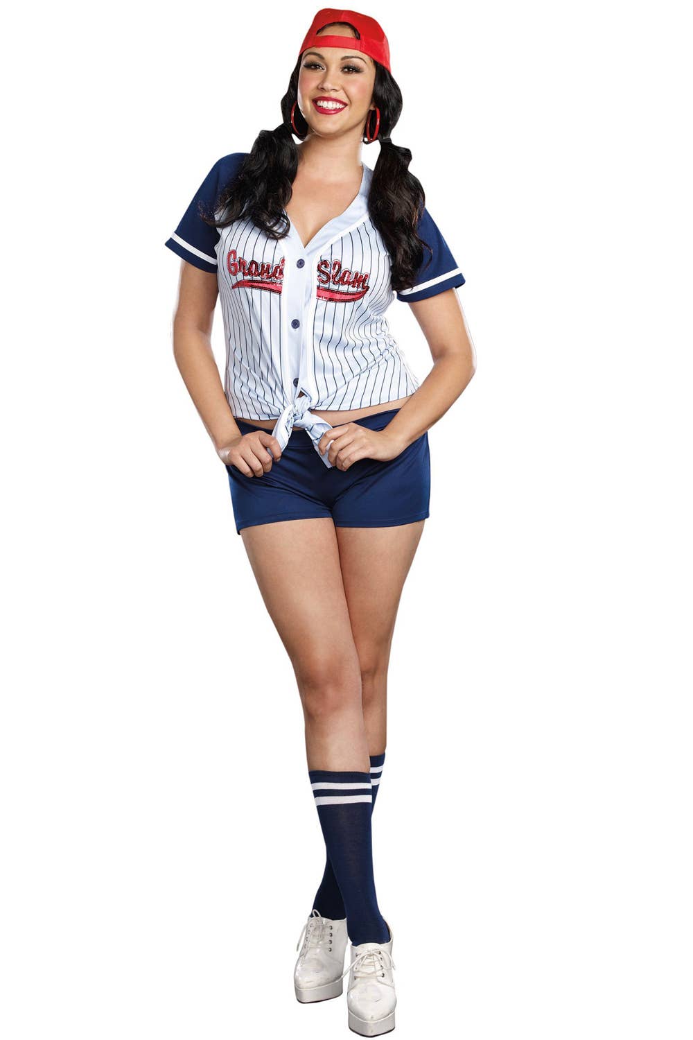 Women's Plus Size Baseball Uniform Costume - Front Image