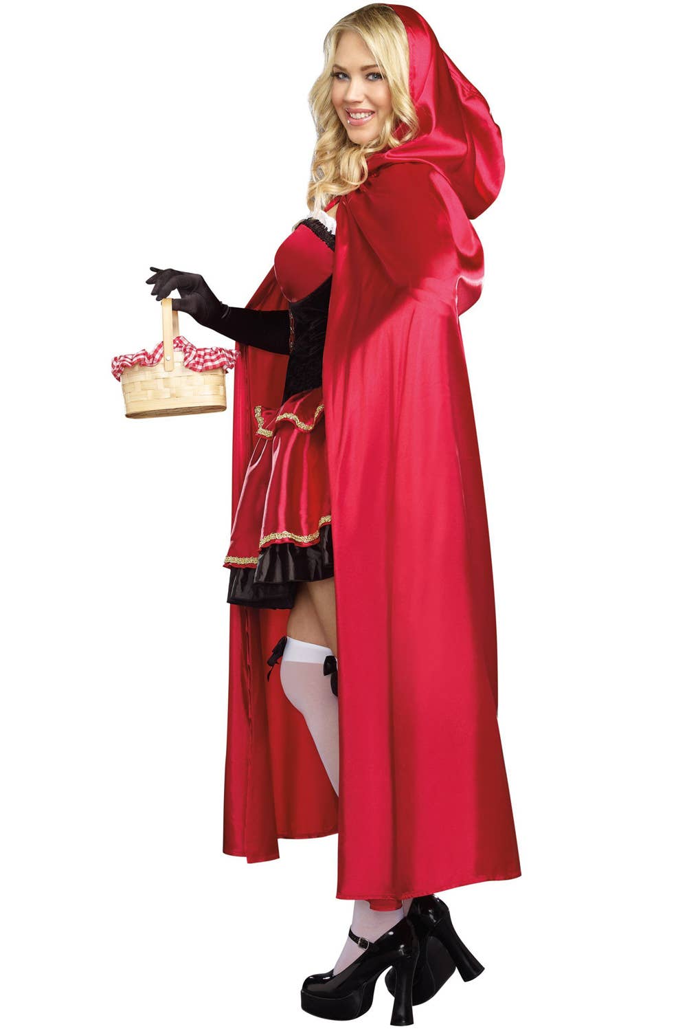 Women's Plus Size Sexy Red Riding Hood Costume - Back Image