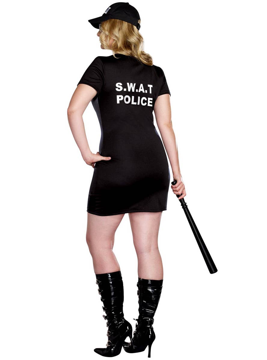 Women's Sexy Plus Size SWAT Police Costume Back  Image
