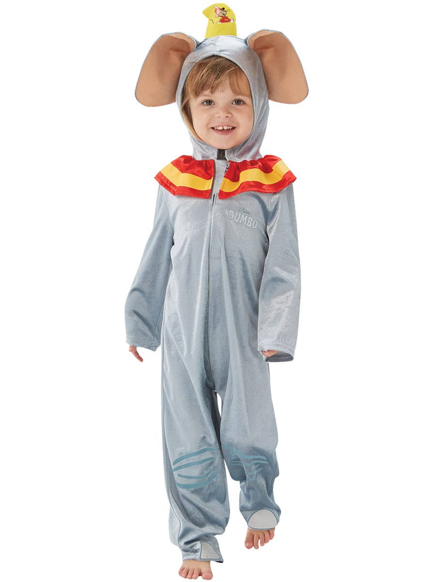 Image of Disney Kids Grey Dumbo Elephant Onesie Costume