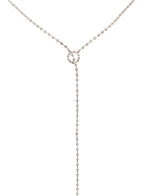 Silver Diamante Long Drop Necklace