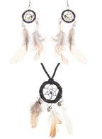 Brown Feather Dream Catcher Jewellery Set