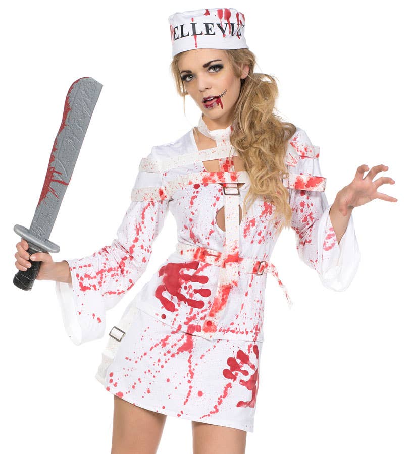 Women's Zombie Asylum Patient Halloween Costume Alternate Image 2