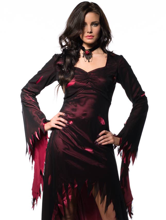 Sexy Sabrina Slasher Women's Vampire Halloween Dress Costume Close Up Image