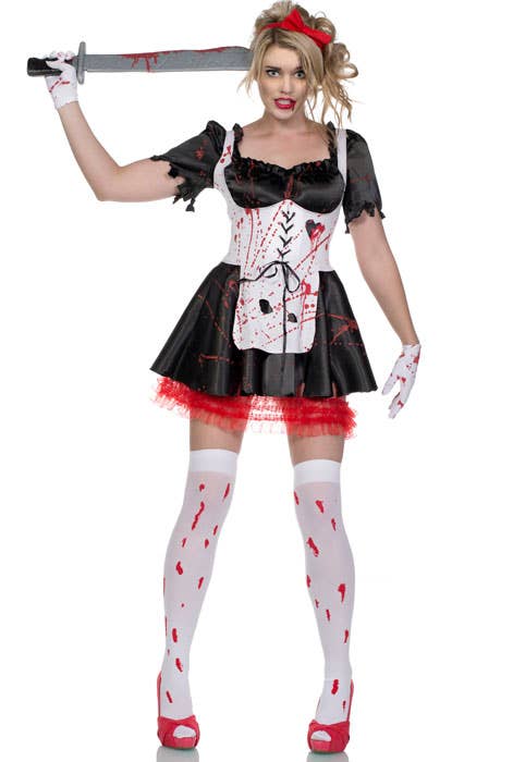 Women's Halloween Malice In Wonderland Zombie Costume Main Image